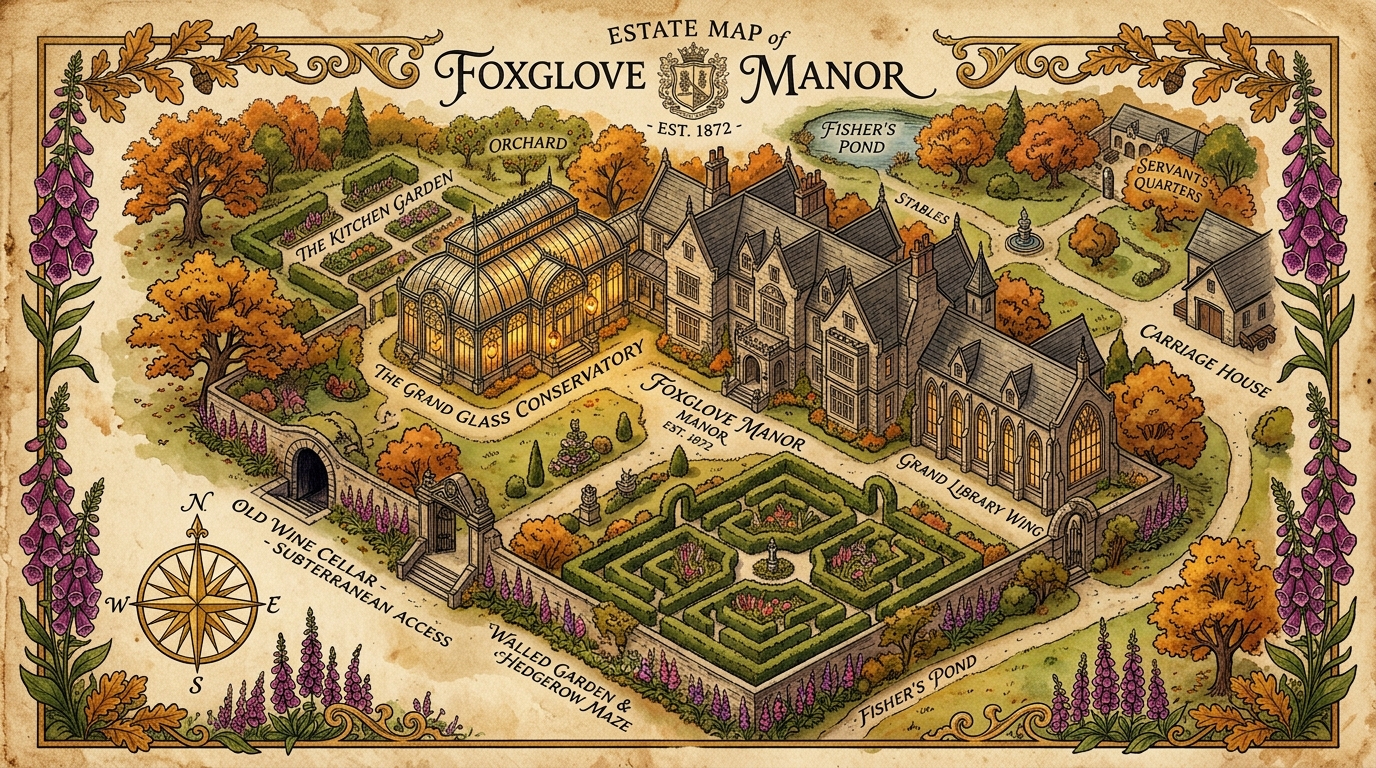 Estate Map of Foxglove Manor
